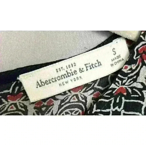 Abercrombie & Fitch Womens SM Boho Midi Shift Dress Multi Color Lace Long Sleeve - Picture 9 of 16